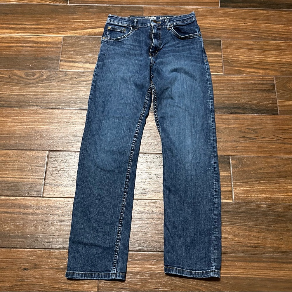 Wrangler Boys 16 Regular Classic Straight Leg Jeans Medium Dark‎ Wash Adjustable